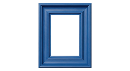 Empty blue picture frame isolated on Transparent Background