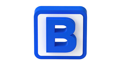 Fototapeta premium A 3D rendered blue letter 