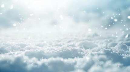  pure white snowy bokeh background, soft floating snow particles
