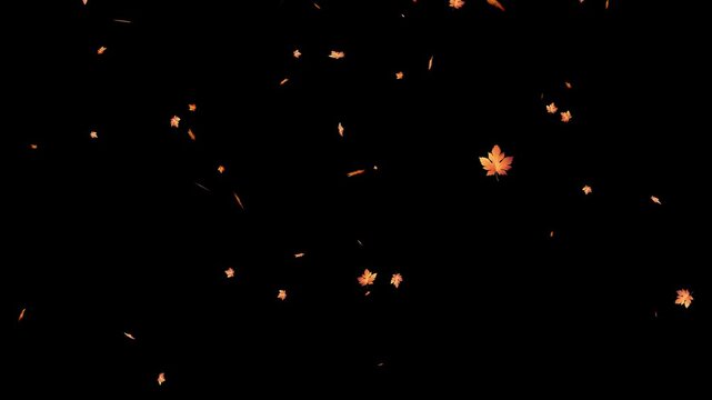 falling autumn leaves overlay, seamless loopable 4k video background. &zwj;autumn leaf fall animation, loopable seasonal overlay 4k.