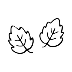 Simple Hand Drawn Leaves Doodle Icon