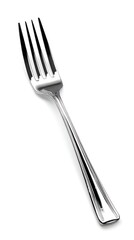 Awesome photo of silver fork isolated on white background, a common utensil for eating food.