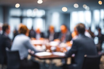 Business people in Round table discussions at Business conventions and Presentations, meeting business partners in the conference room, blurring the image. High quality