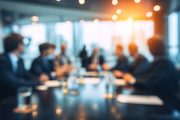 Business people in Round table discussions at Business conventions and Presentations, meeting business partners in the conference room, blurring the image. High quality
