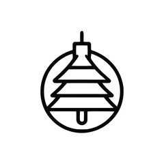 Fototapeta premium Fierce Christmas tree ornament icon