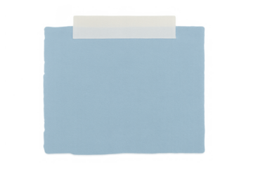 Plain blue square sticky note with masking tape, ready for text, memos, or reminders on a transparent background