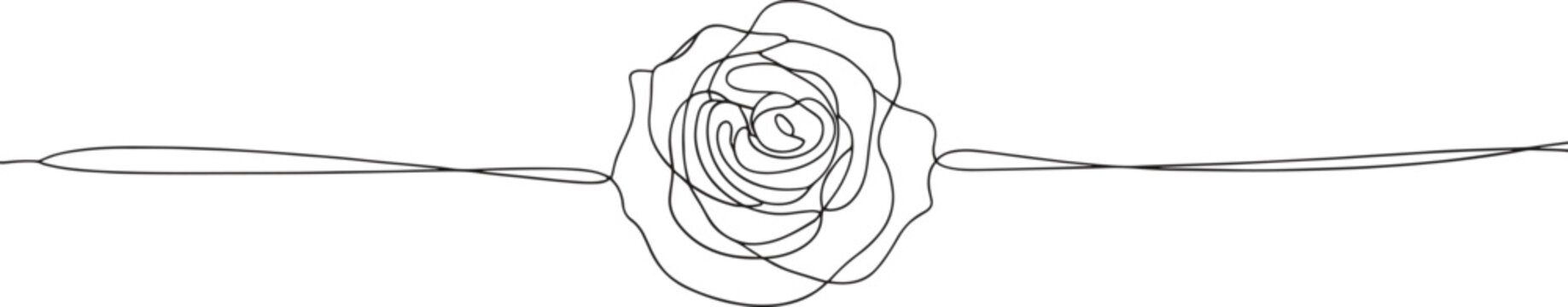 Elegant rose illustration for modern design projects, a captivating single line art piece for beauty themes