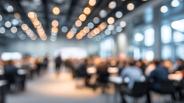 Tech Conference Blur - A conference or seminar on technology topics, blurred for a soft background. High quality