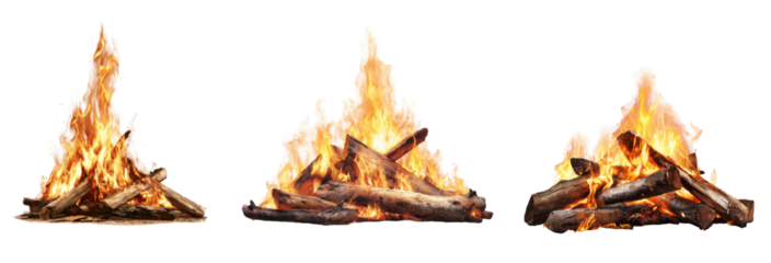 Blazing Bonfires: A sequence of three dynamic bonfires, their flames dancing with vibrant energy, offer a visual spectacle of warmth and natural power.
