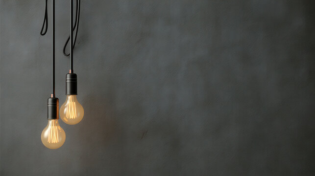 Three light bulbs hanging from the ceiling