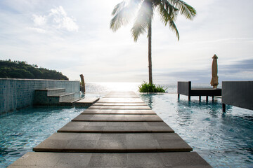 wooden pier in the tropical paradise