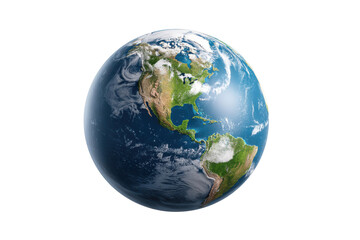 Earth globe showing North and South America continents from space planet universe, Png, Isolated on Transparent Background, Cut Out