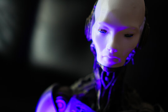 This is a photo not Ai Robotic artificial intelligence robot information The working computer generative ai of data automated work data information technology future - Powered by Adobe