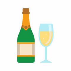 beer bottle and glass