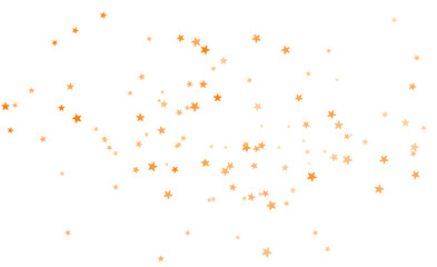 Gold confetti fall, Star shaped, transparent background 
