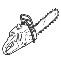 Illustration of a chainsaw isolated on powerful tool for cutting wood and trees equipment for forestry and construction work