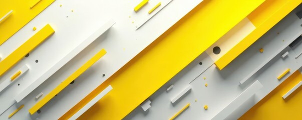 Dynamic yellow, gray, white geometric shapes Abstract modern art , palette, pattern