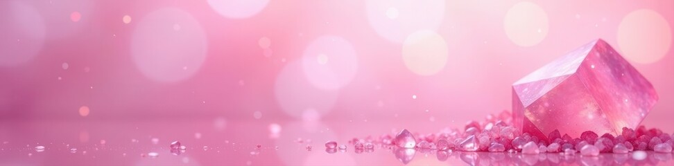 Shimmering rose quartz to baby pink ombre with subtle glitter effect , romantic, fluffy