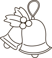 Christmas Bells Coloring Book for Kids with Holly on the Bells