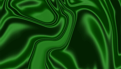 Seamless dark green silk texture background with deep, luxurious folds and liquid movement.