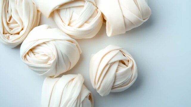 Pasta nests on plain background food photography stock