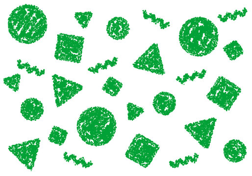 クレヨン素材　幾何学模様のポップな背景