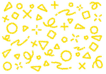 クレヨン素材　幾何学模様のポップな背景