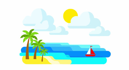 Obraz premium vector illustration of a beach
