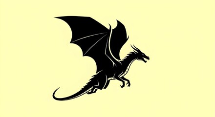 Naklejka premium vector illustration of a black dragon