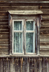 Window of an old wooden cabin