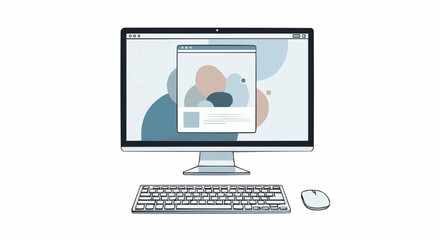 computer monitor and mouse