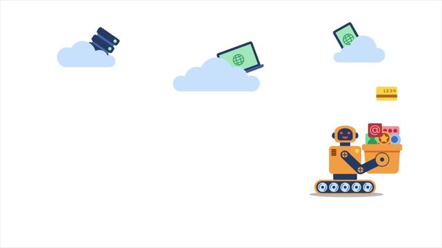 Robot Collecting Data Cloud