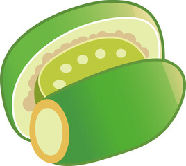 A detailed vector illustration of Taiwan’s traditional red lime betel nut (red lime coated areca nut wrapped with betel leaf). This culturally iconic snack is commonly found in Taiwan, featuring its d