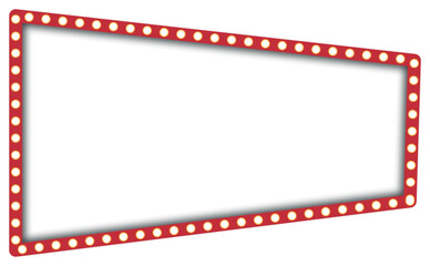 Retro marquee sign frame with blank white space for text and advertising