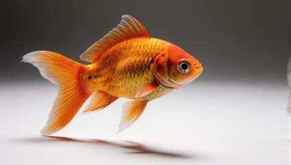 Vibrant Goldfish Swimming Gracefully in Clear Water.