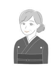 喪服を着ているシニア女性