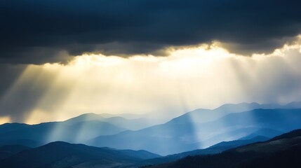 overlooking. Majestic mountain peak at sunrise overlooking sea of clouds with golden light. travel magazines, destination branding, designed for travel destination branding.