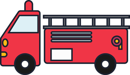 Line Filled Firefighter Icon Element