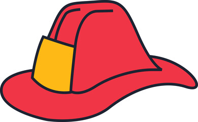 Line Filled Firefighter Icon Element