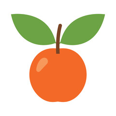 Red Apple with Leaves Vector Illustration – Fresh Fruit Icon