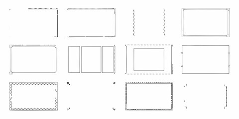 Collection of diverse decorative borders and frames for graphic design and scrapbooking projects