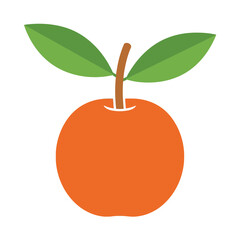 Red Apple with Leaves Vector Illustration – Fresh Fruit Icon