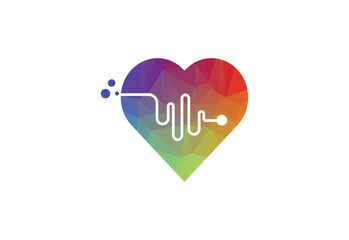 Low Poly and Healthcare Medical logo design, Vector design Concept