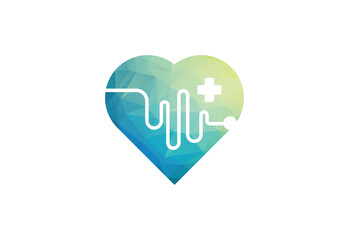 Low Poly and Healthcare Medical logo design, Vector design Concept