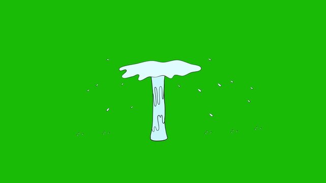 Water gushed out of the leaking pipe, animation video green sreen
