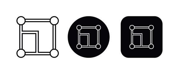 Vector Editing Tool Icon Set, UI Design Element with Anchor Points, Path Manipulation Symbol, Interface Graphic for Software and App Controls