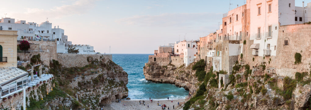 Small beach under the old town, Polignano a mare, Apulia, Italy