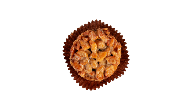 Toffee cake, a close up of homemade caramel nut chocolate cake bakery isolated on transparent background. - Powered by Adobe
