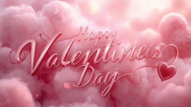 Elegant Happy Valentine&rsquo;s Day Script Animation