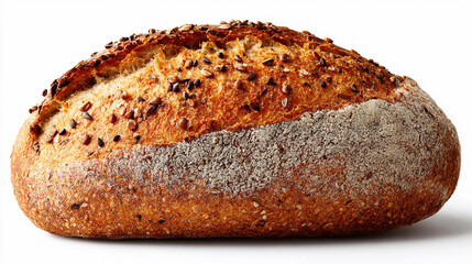 Freshly baked whole grain bread with seeds on the crust